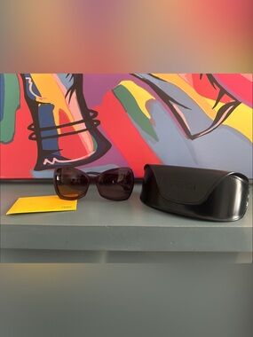 Fendi Dark Purple Frame Sunglasses with Subtle Brown Tint